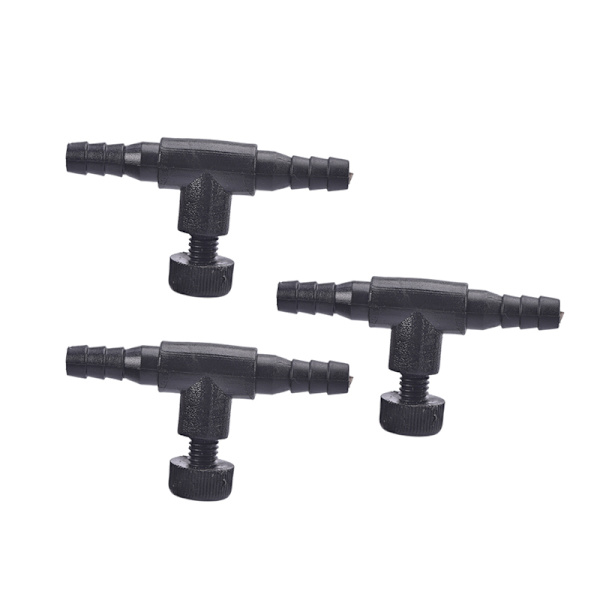 3/10 st akvarium luftledning flödeskontroll regulator ventil akvarium Black 3PCS