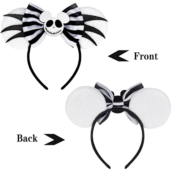 Minnie Mickey Ears Pannband,Paljetter Halloween Mouse Ears för kvinnor