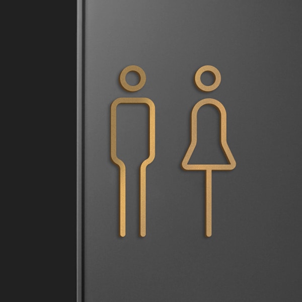 WC-kyltti BH Pesuhuoneen ovi Seinätarra Tarra WC Hol Black 2Pcs