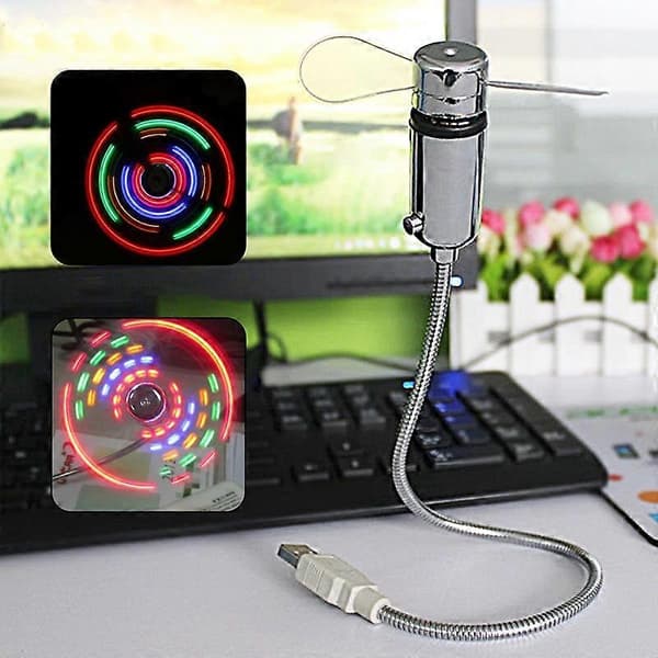 USB Design Bordventilator Justerbar ABS Energibesparende Lysende Køleventilator til Kollegieværelse Qinhai