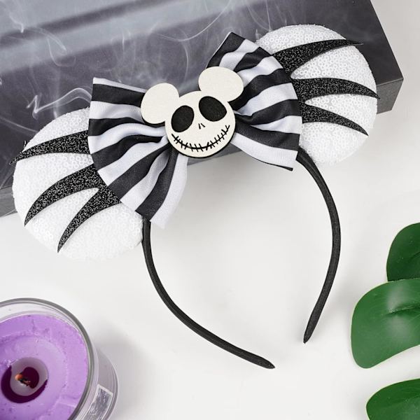 Minnie Mickey Ears Pannband,Paljetter Halloween Mouse Ears för kvinnor
