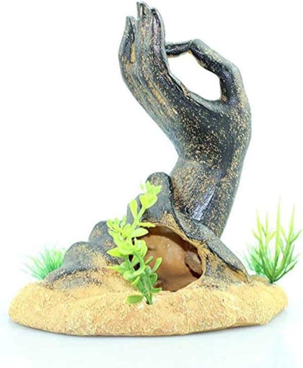 Guanyin Jade Hånddekorasjon Fisk og reker Håndformet gjemmested