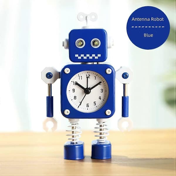 Robot Vækkeur Uden Tikkende Lyd (Blå)