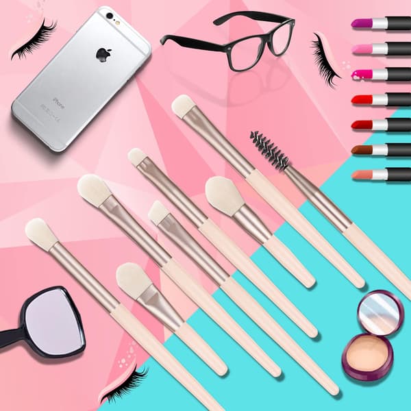 Makeupbørster, 8 stk. komplette professionelle makeupværktøjer og tilbehør