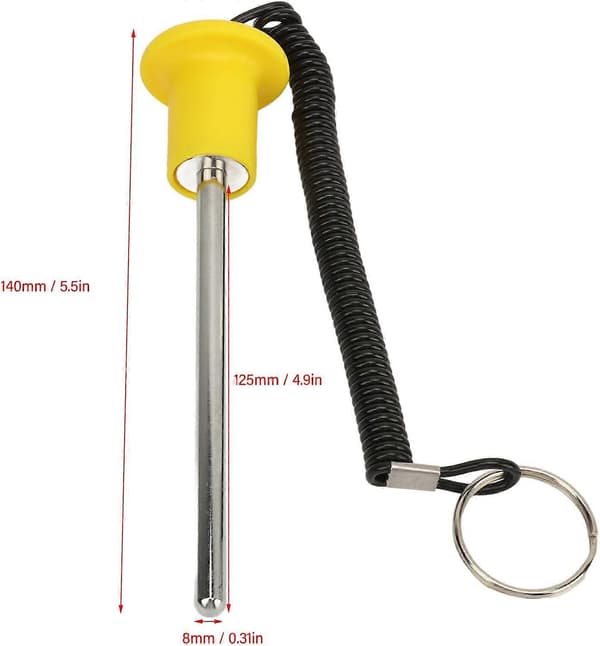Viktmagasinsstift, 8 mm diameter magnetiskt stift för viktplattor, tillbehör för styrketräning, ersättningsstift med dragrep