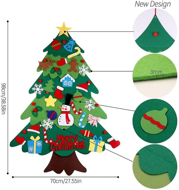 Filt julgran, DIY julgran DIY Christmas Kit Hängande replika för barn Julklapp