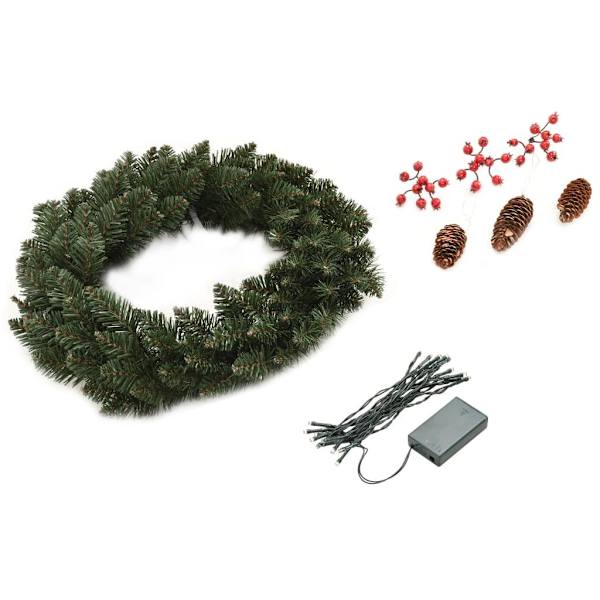 vidaXL Joulukranssit 2 kpl koristeilla vihreä 45 cm green