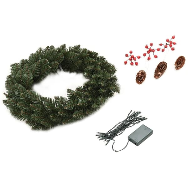 vidaXL Julkransar 2 st med dekoration grön 45 cm green