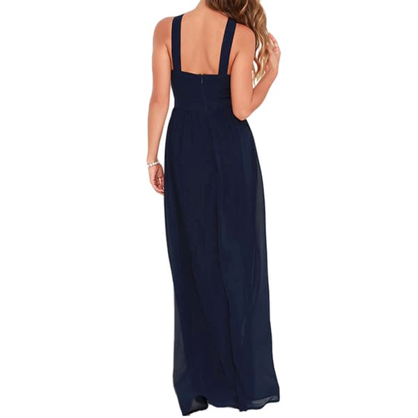Damekjole Cross Halter Off Shoulder Brudepikekjole Lang Maxi Royal Blue S