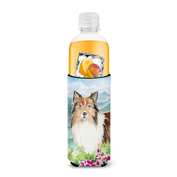 Mountain Flowers Sheltie Michelob Ultra Hugger för smala burkar