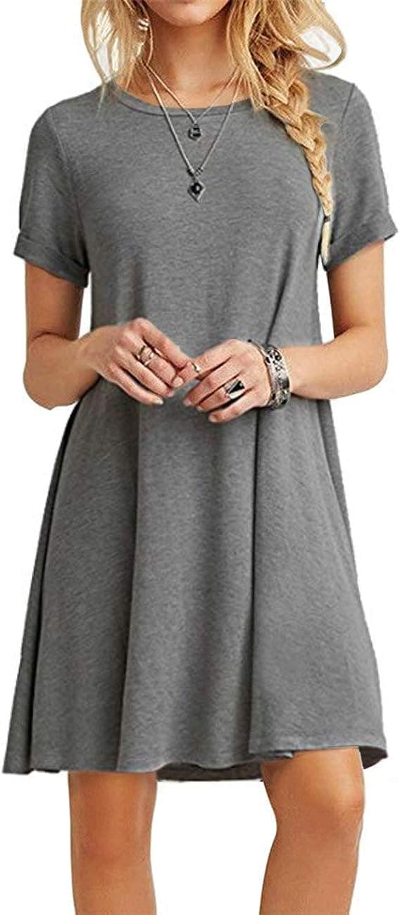 Dame casual enkel T-shirt løs kjole