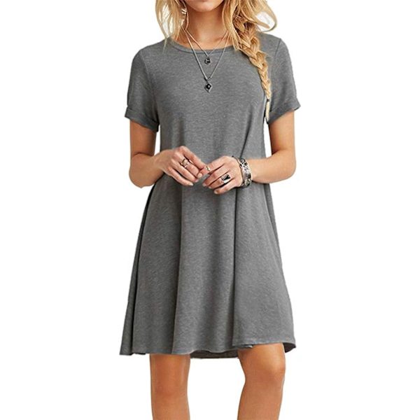 Damer casual enkel enkel T-shirt lös klänning