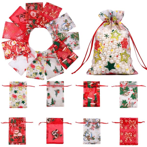 10 ST presentpåsar Organzapåsar Godisförpackning I(10CMX15CM)