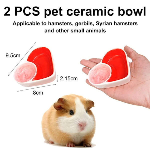 2 stk. Hamsterskål Keramik Madskål Vandskål Lille dyr