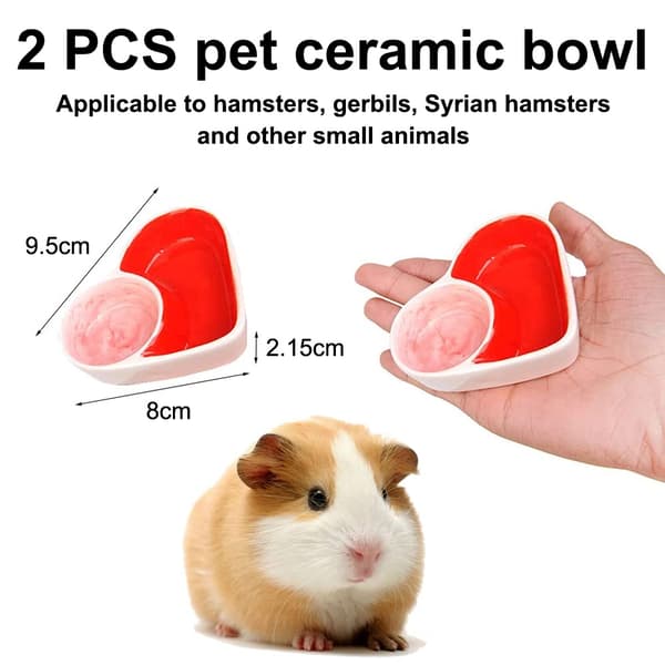 2 stk Hamsterskål Keramikk Matskål Vannskål Lite dyr