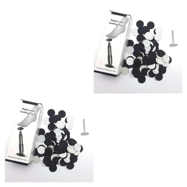 1/2/3/5 Erstatningsputer for elektrisk fotfil Effektiv og 15mm 150Grit 100 pcs 2PCS