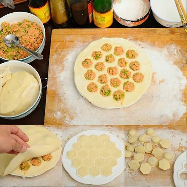 19 hull Ravioli Dumpling Maker Mold Deigpresse Kutter Kjøkkenredskap