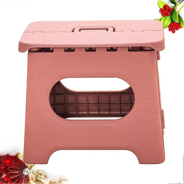 1 st Liten Bärbar Enfärgad Vikpall för Hem, Kontor, Badrum (Rosa)