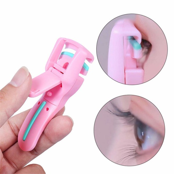 2 st Bärbar plast ögonfransböjare Mini Professionella ögonfransar Curling Refill Gummi Pad Clip för professionella ögonfransar Curler Tool, Grön A