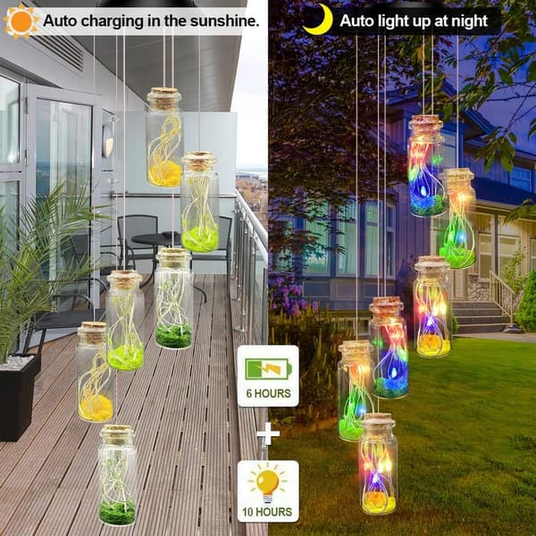 Aurinkotuulikello - Värikäs toivepullo Aurinkotuulikellot Ulkokoristevalot IP:llä