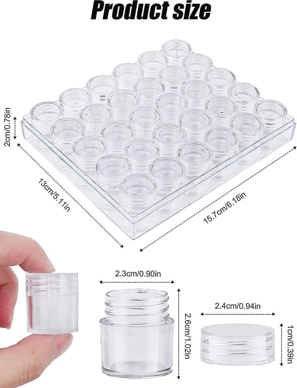 30 Grid Diamond Brodery Förvaringslåda Transparent Nail Drill Bead Förvaringslåda (d-583-a)