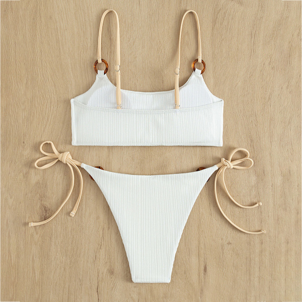 Bikin Baddräkt Dam Baddräkt Bandeau Push Up icro Bikini Set Baddräkt Strandkläder Sommar Bikini White M