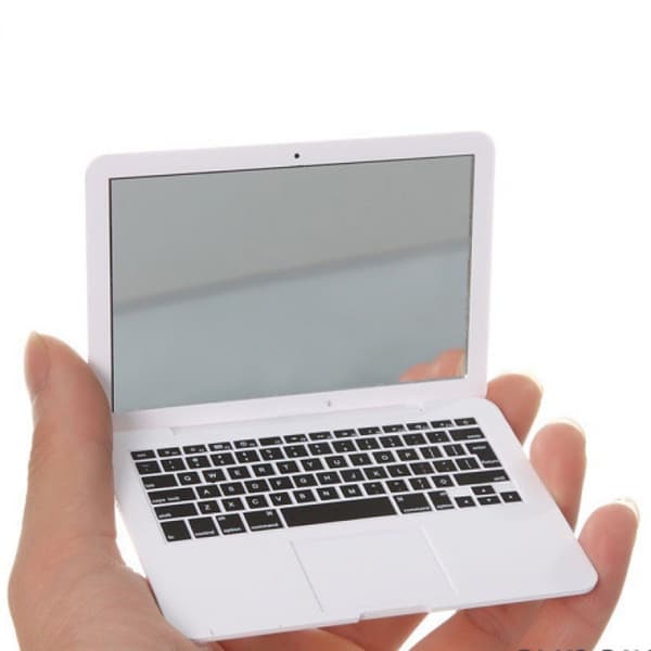 1 stk Laptopformet sminkespeil, mini lommespeil, bærbar C