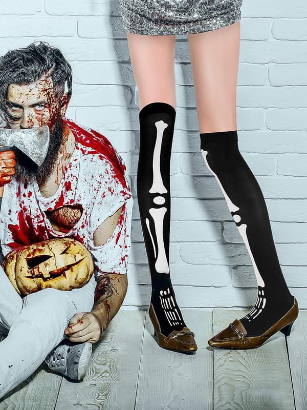 Tatuo kvinner strømper høye strømper for Halloween Cosplay kostyme,