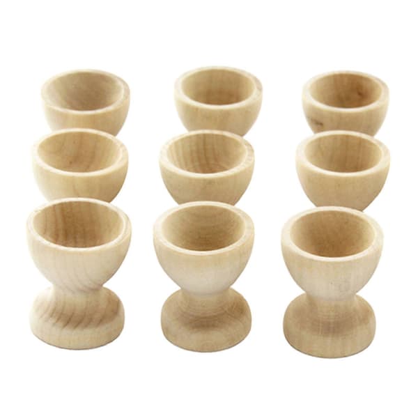 5 stk. naturlig tre-eggholder for oppbevaring av krystallkuler, egg, leppestifter, penner