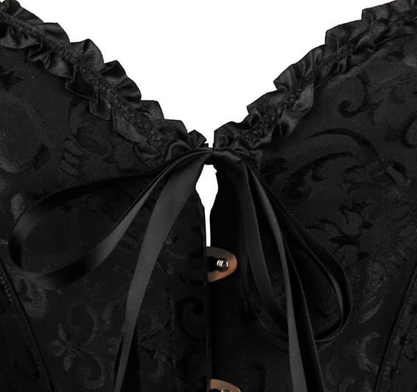 Jacquardvest shapewear, stroppeløs korsett Black XXL