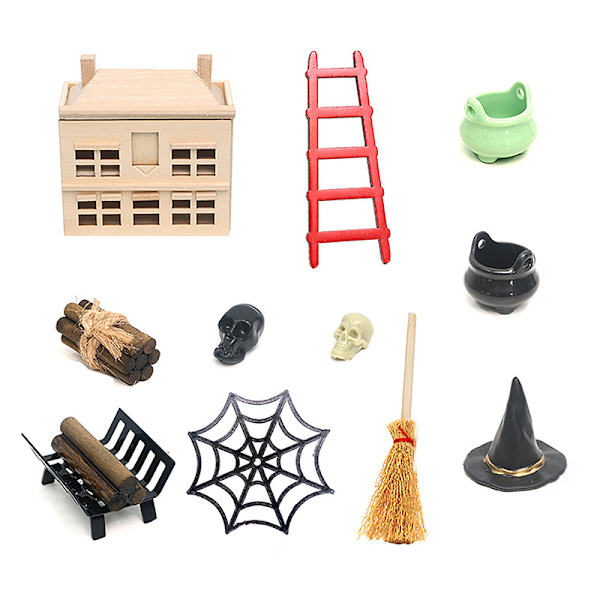 1:12 Dockhus Miniatyr halloween möbelprydnadsskåp W