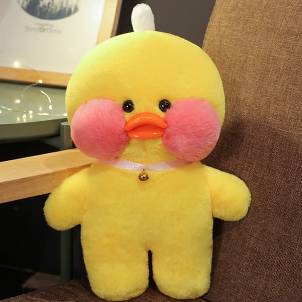 30cm Kawaii Coffee Yellow Duck Doll Gosedjur mjuka leksaker Wea