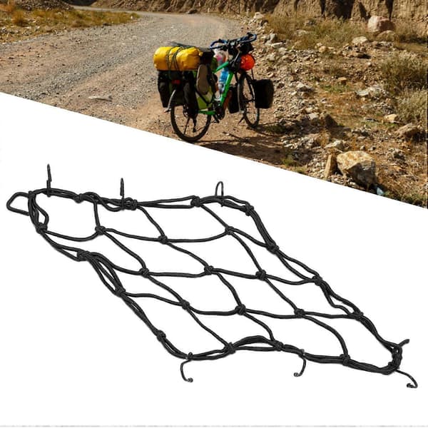 30 x 30 cm sort bagagenet elastisk edderkop med 6 kroge til motorcykel scooter cykel mtb udvidelig