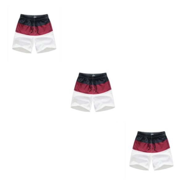 1/2/3/5 Andningsbara och snygga shorts för män - för sommaren Wine Red and Black XL,1 3PCS