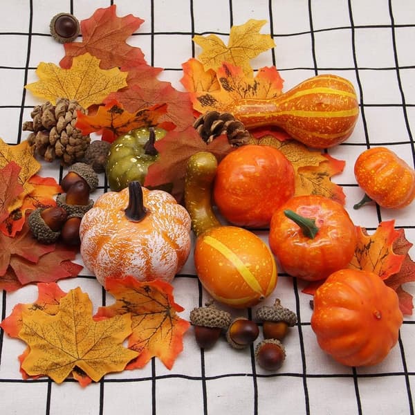 50 Thanksgiving konstgjorda pumpa-hemdekorationsset $50