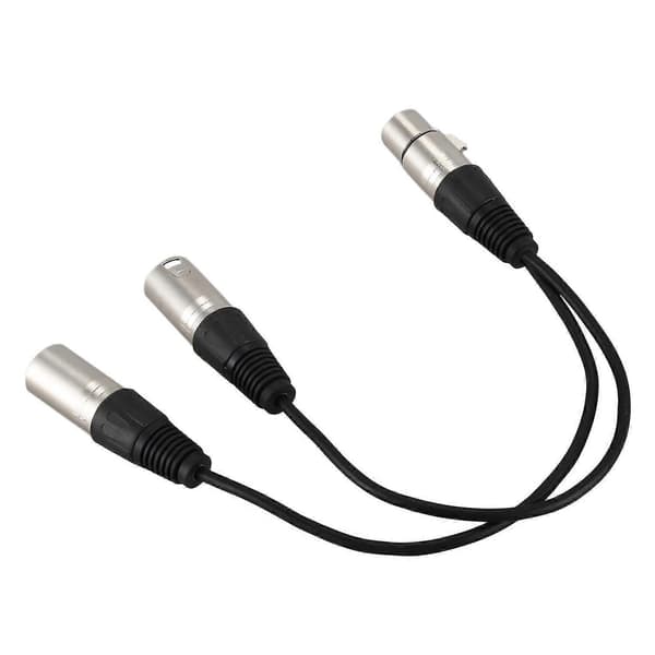 Ny 3-pin XLR hun til dobbelt 2 hanstik Y splitter kabel adapter 30 cm ledning