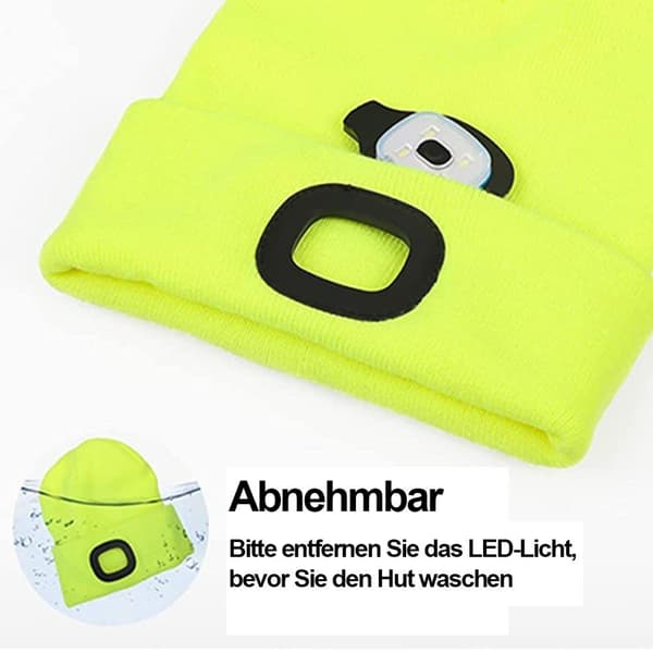 Hue & Halstørklæde Hue Med LED Lys LED Beanie Belyst Pandelygte Hue
