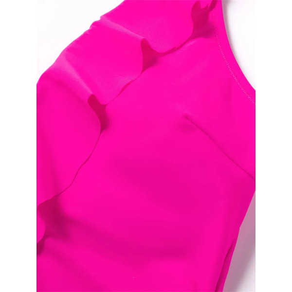 Badedrakt i ett stykke for kvinner med rufsete ryggløs mote ny stil Rosa S