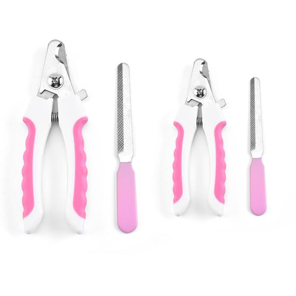 #4PCS nagelklippare för husdjur, hund och katt, rosa och vit#