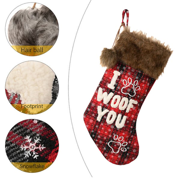 Julestrømpe non-woven stof nisse-strømpe til fyldning style 1