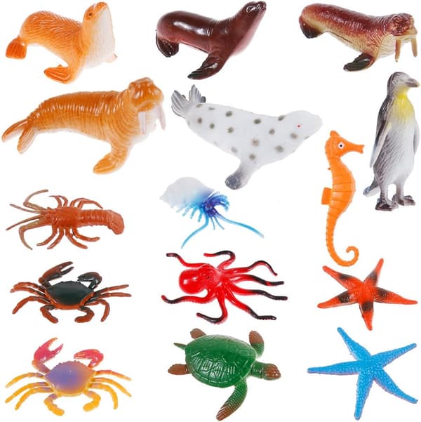 38st Havsdjursfigurer Djurleksaker Mini Havsdjurleksaker