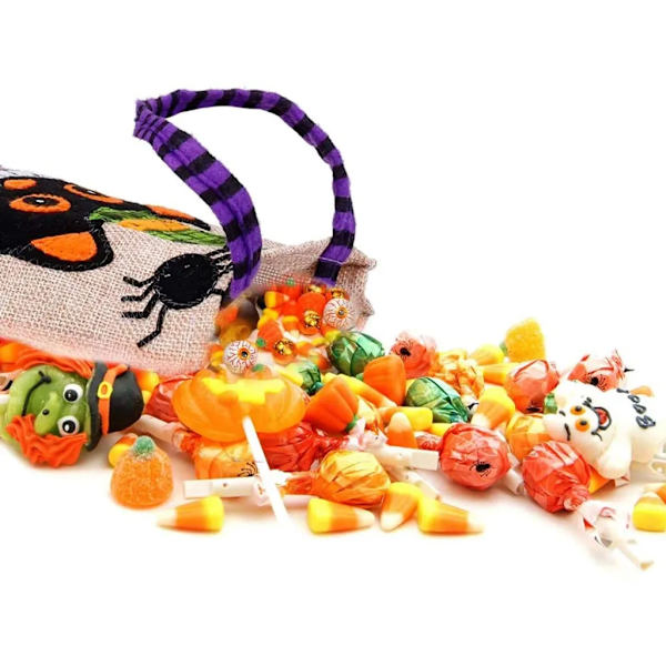 Halloween Canvas Stoffposer, Barn Canvas Trick or Treat-poser, Goodiebags, Godteri Partyposer, Halloween Party Gaveposer, 4-pak