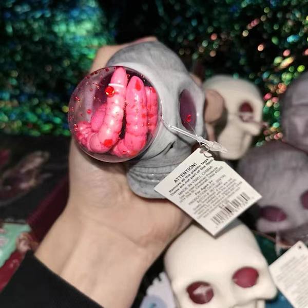 Nyhed Dødningehovedbolde Gotiske Dødningehovedlegetøj til børn Halloween Gray one size