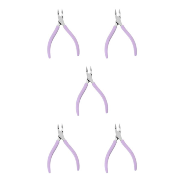 1/2/3/5 Rostfritt stål Nagelbandssax Anti För Slip Silikon Purple 11 x 6.8cm 5Set