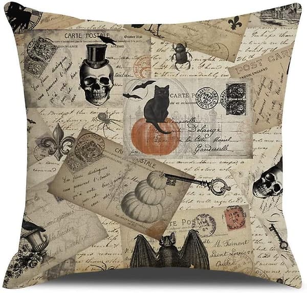 4-pack Halloween örngott 18x18" Raven Pumpkin Skull