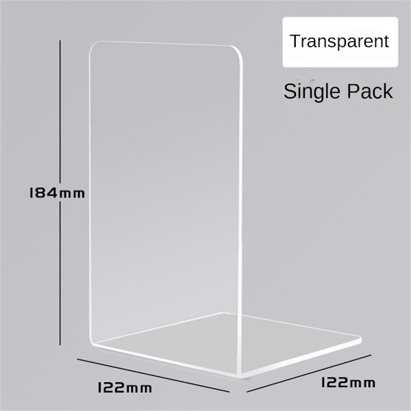 Transparent akrylbokstøtte, studentpultoppbevaring