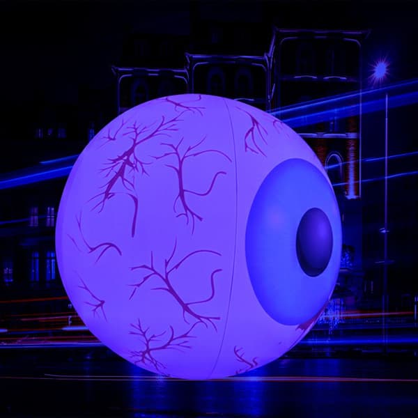 2 stk LED-lysende øjenkugle Oppustelig Halloween-dekoration