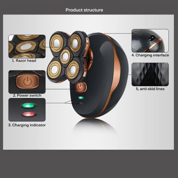 Elektrisk rakapparat Hair Skägg Rakapparat 5 Head Razor