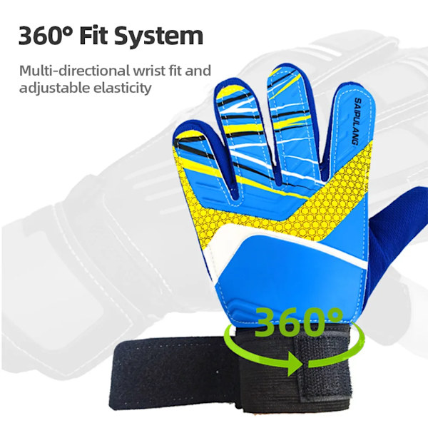 Målmandshandsker til børn Åndbare fodboldhandsker Blue Size 6