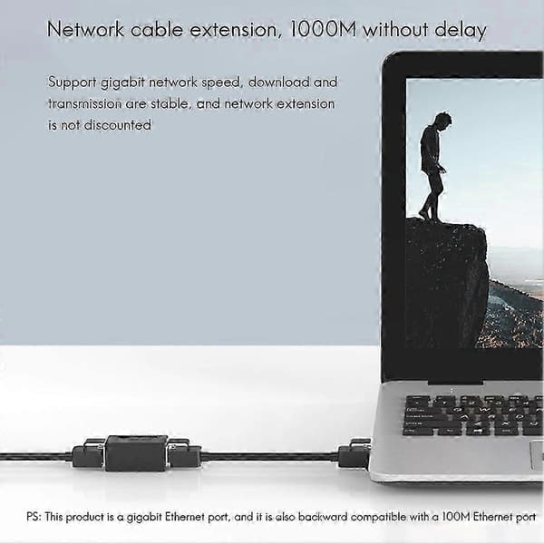 Netværkskabelstik RJ45 Han-til-Han Dual-Way Computerforlænger Netværkskabelgrænseflade Konverter